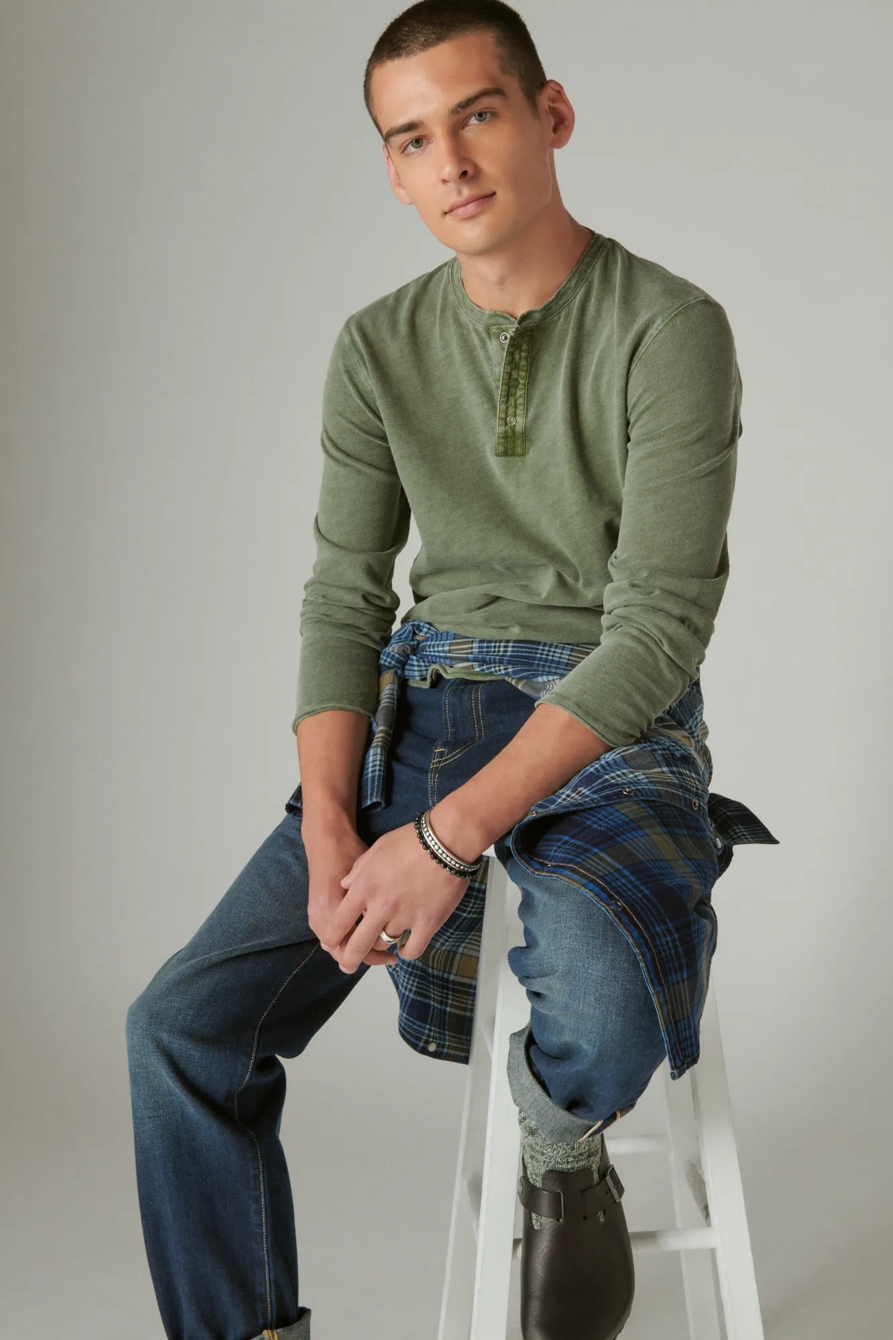 WEEKEND SLUB JERSEY LONG SLEEVE HENLEY, image 1