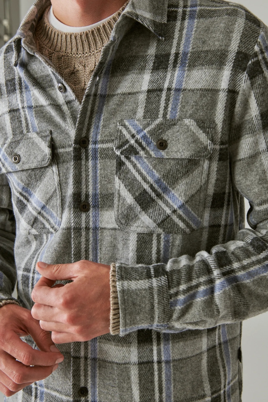 PLAID BRUSHED KNIT LONG SLEEVE SHIRT, image 2