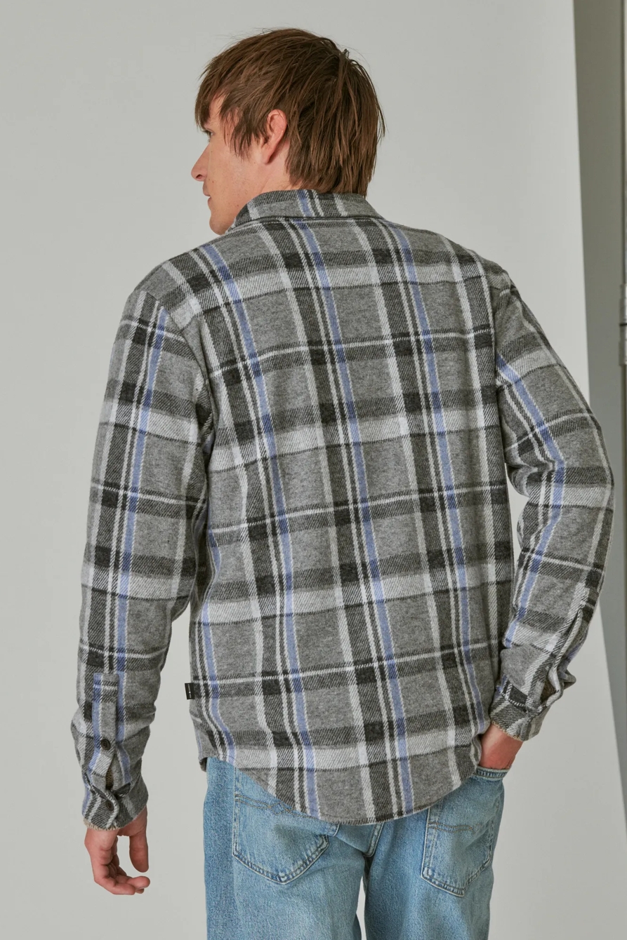 PLAID BRUSHED KNIT LONG SLEEVE SHIRT, image 4