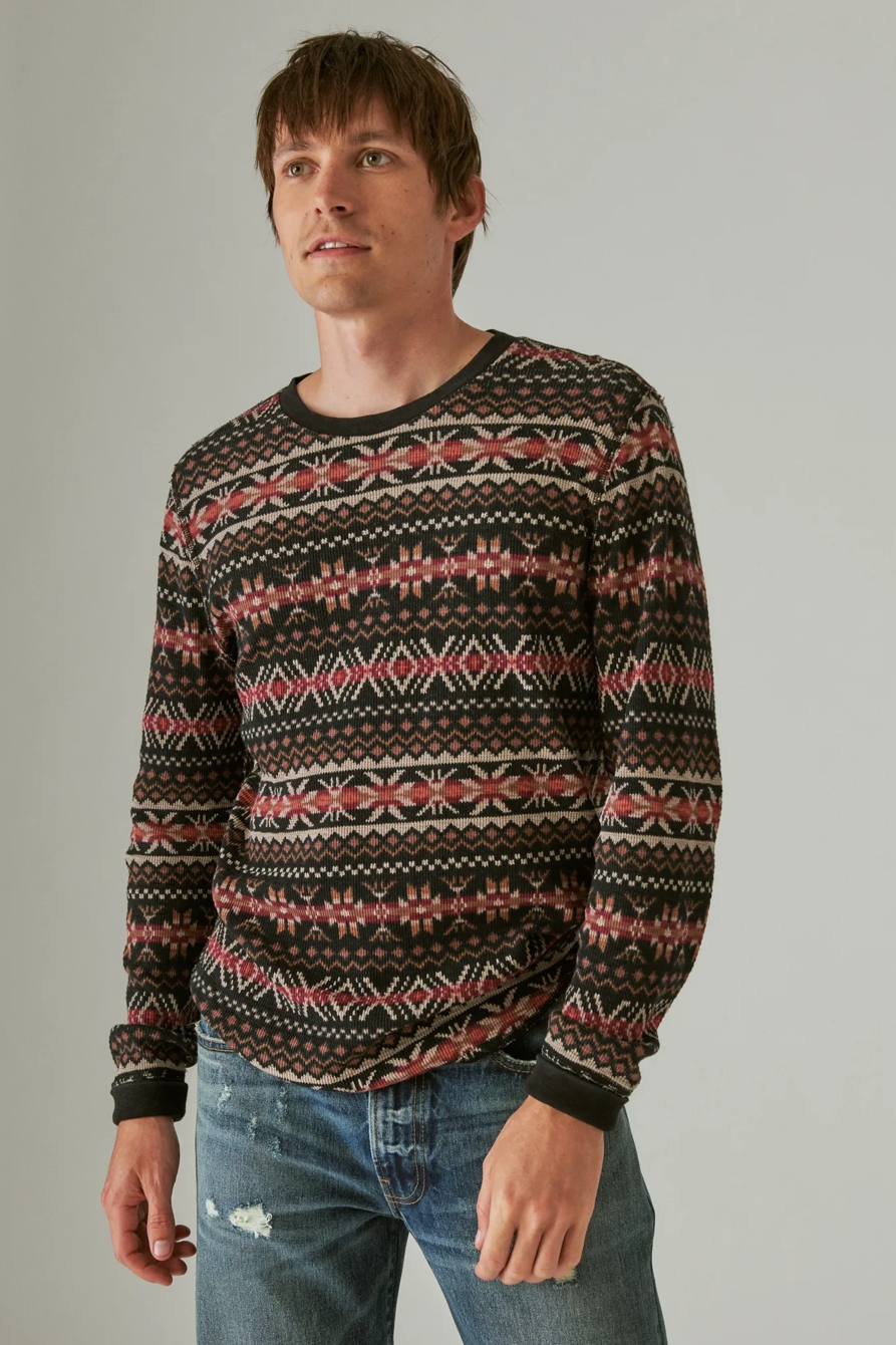 GARMENT DYE PRINT THERMAL CREW, image 2
