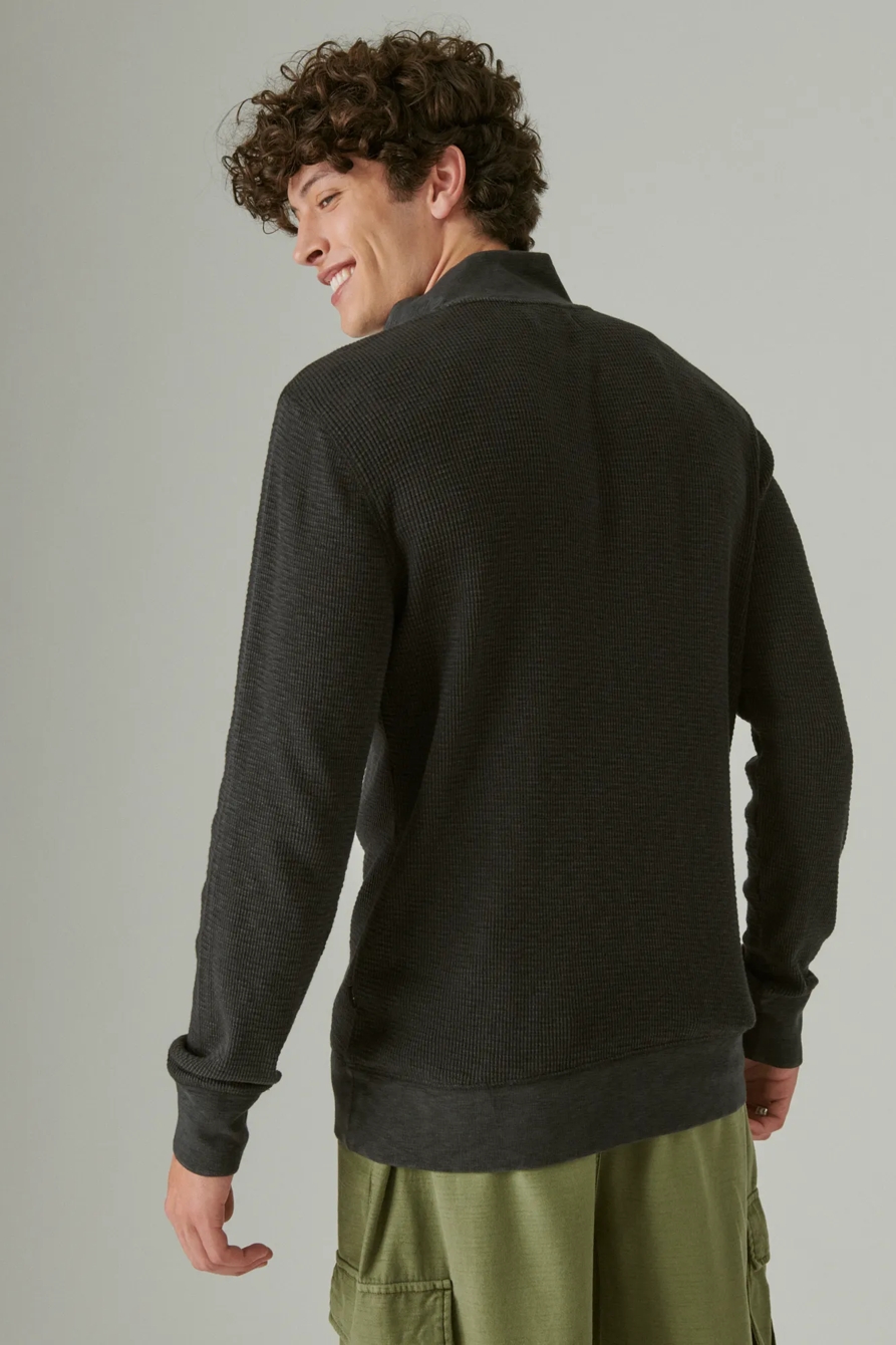 GARMENT DYE THERMAL MOCK HALF ZIP, image 3