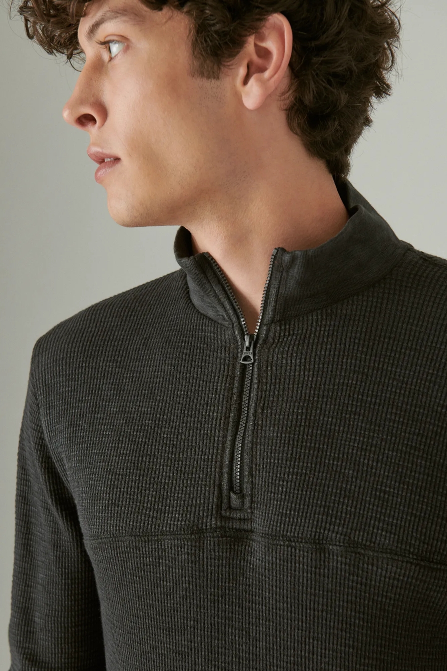 GARMENT DYE THERMAL MOCK HALF ZIP, image 4
