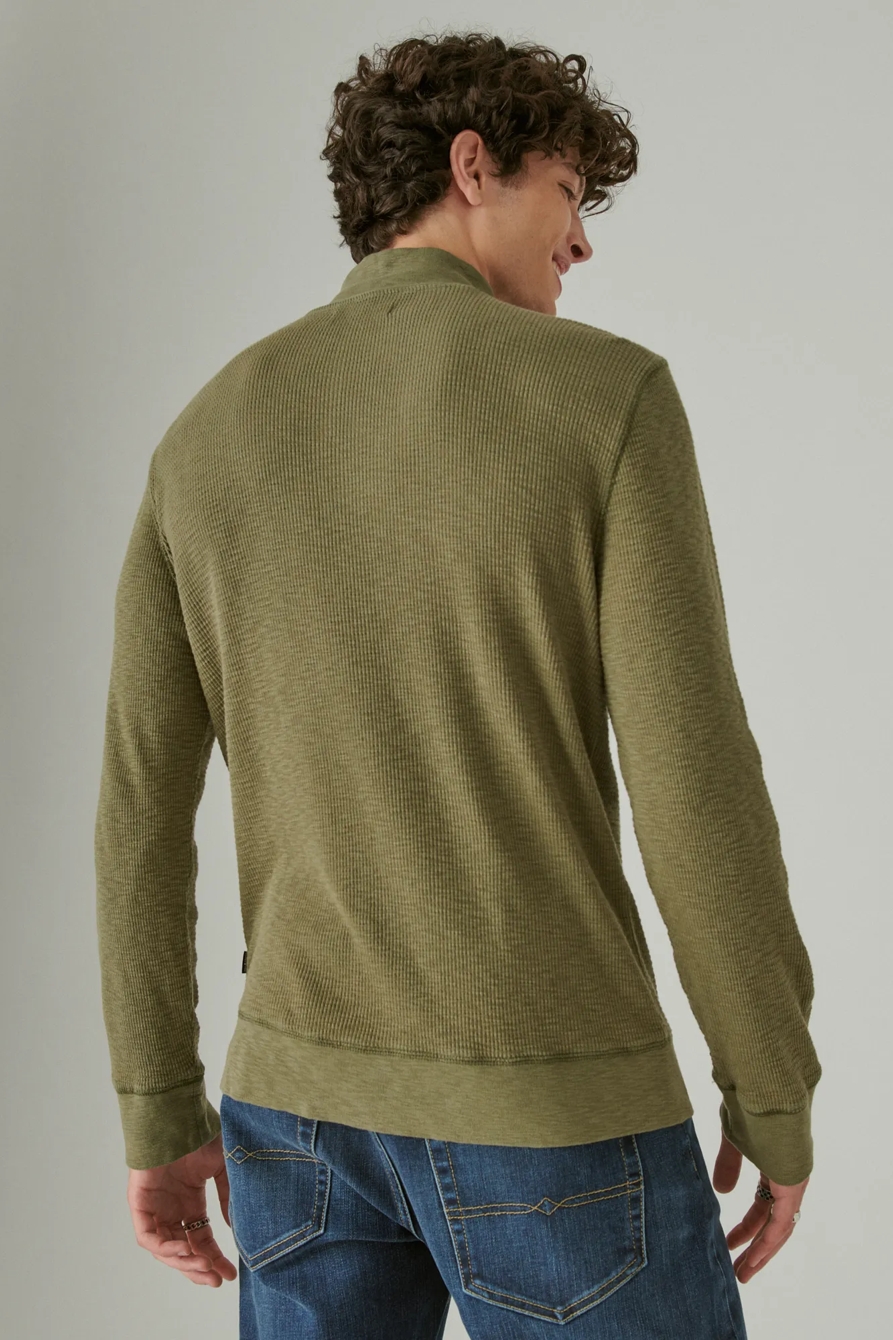 GARMENT DYE THERMAL MOCK HALF ZIP, image 3