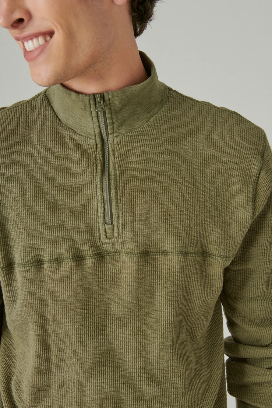 GARMENT DYE THERMAL MOCK HALF ZIP, image 4