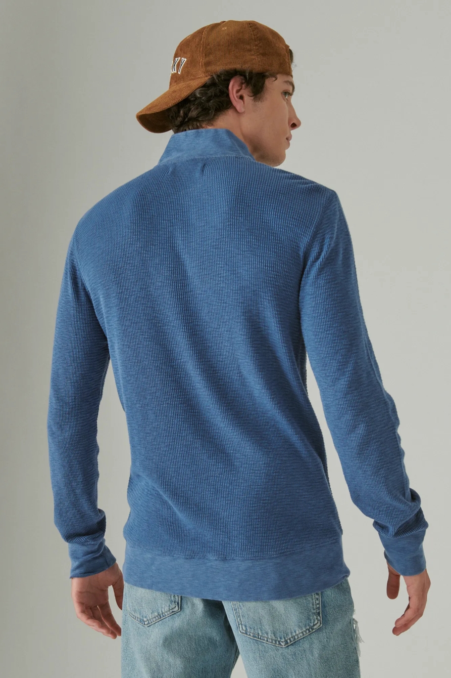 GARMENT DYE THERMAL MOCK HALF ZIP, image 4