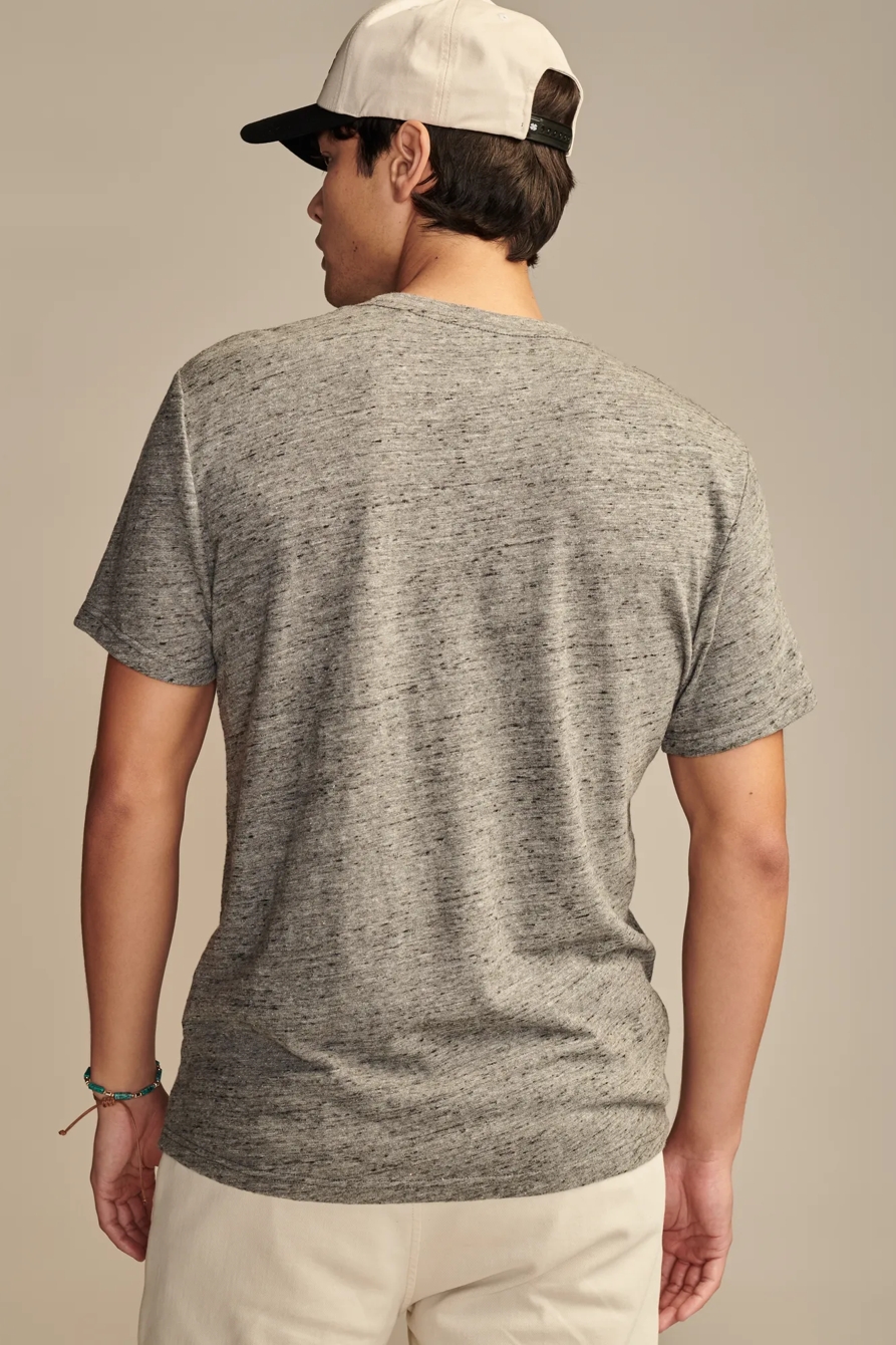 LINEN SHORT SLEEVE POCKET CREW NECK TEE, image 3