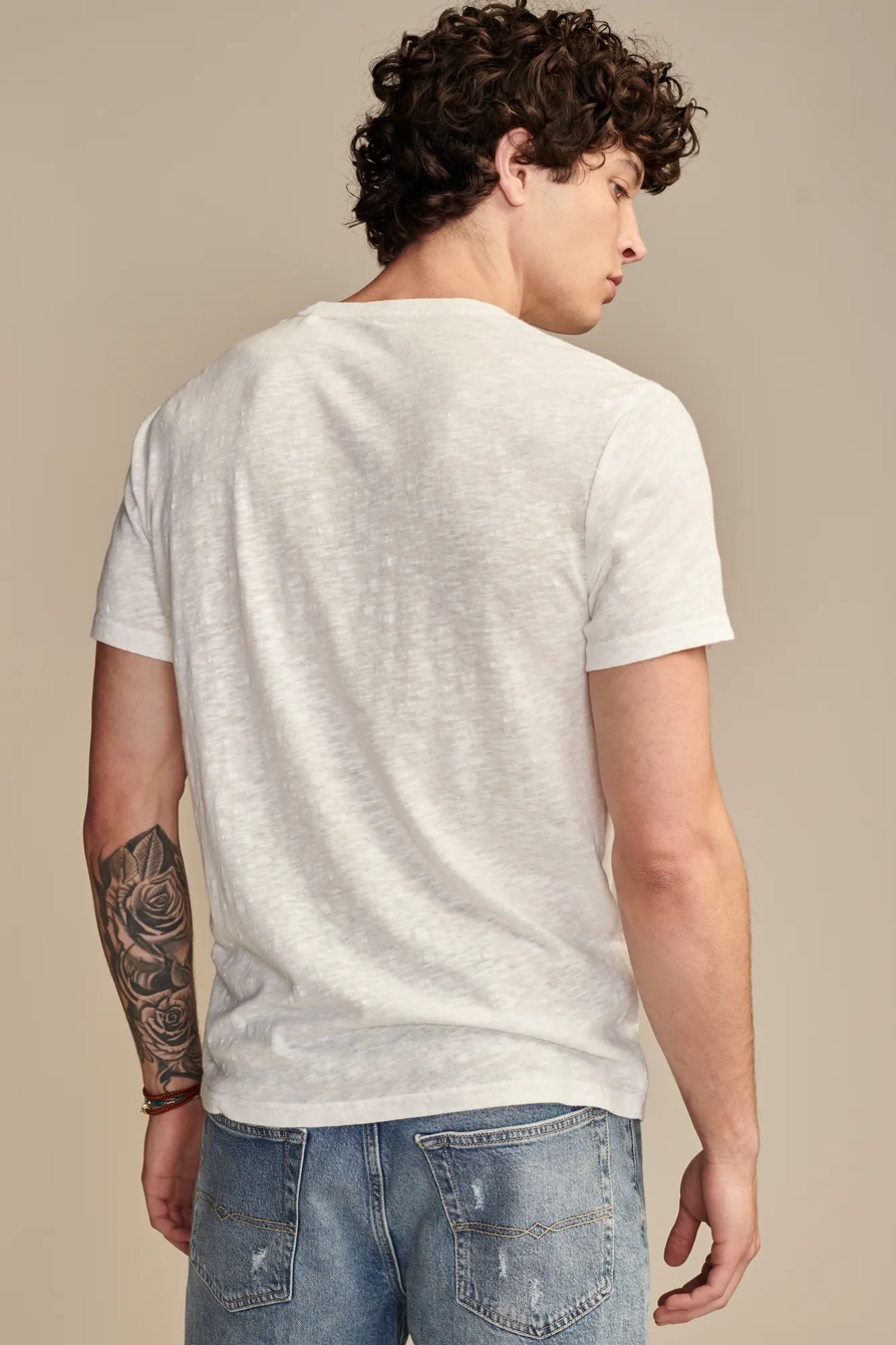 LINEN SHORT SLEEVE POCKET CREW NECK TEE, image 4