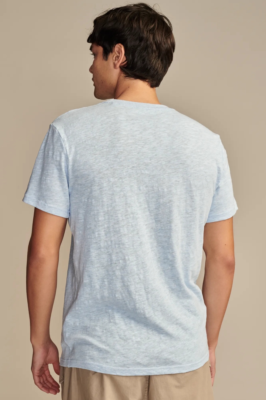 LINEN SHORT SLEEVE POCKET CREW NECK TEE, image 3
