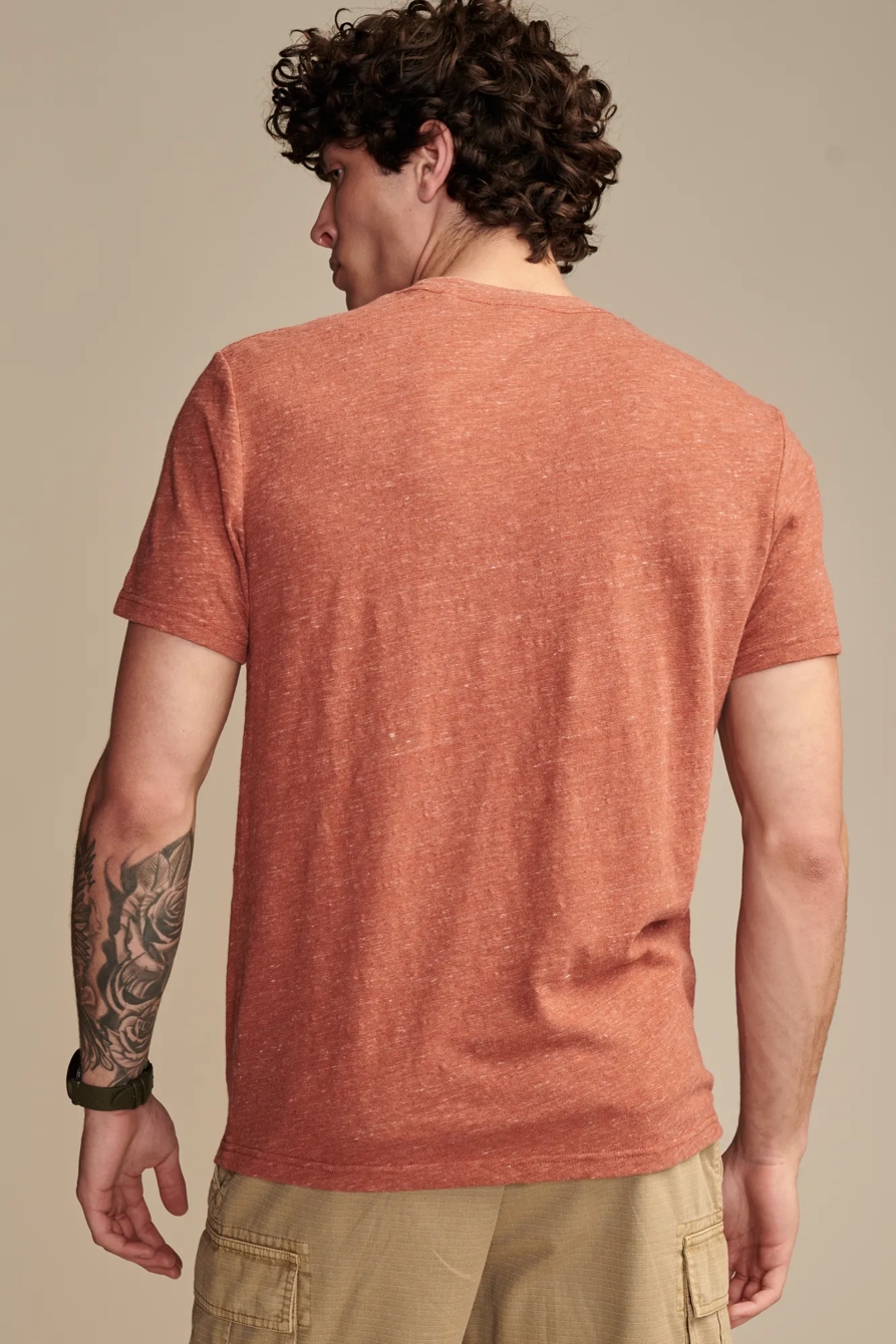 LINEN SHORT SLEEVE POCKET CREW NECK TEE, image 4
