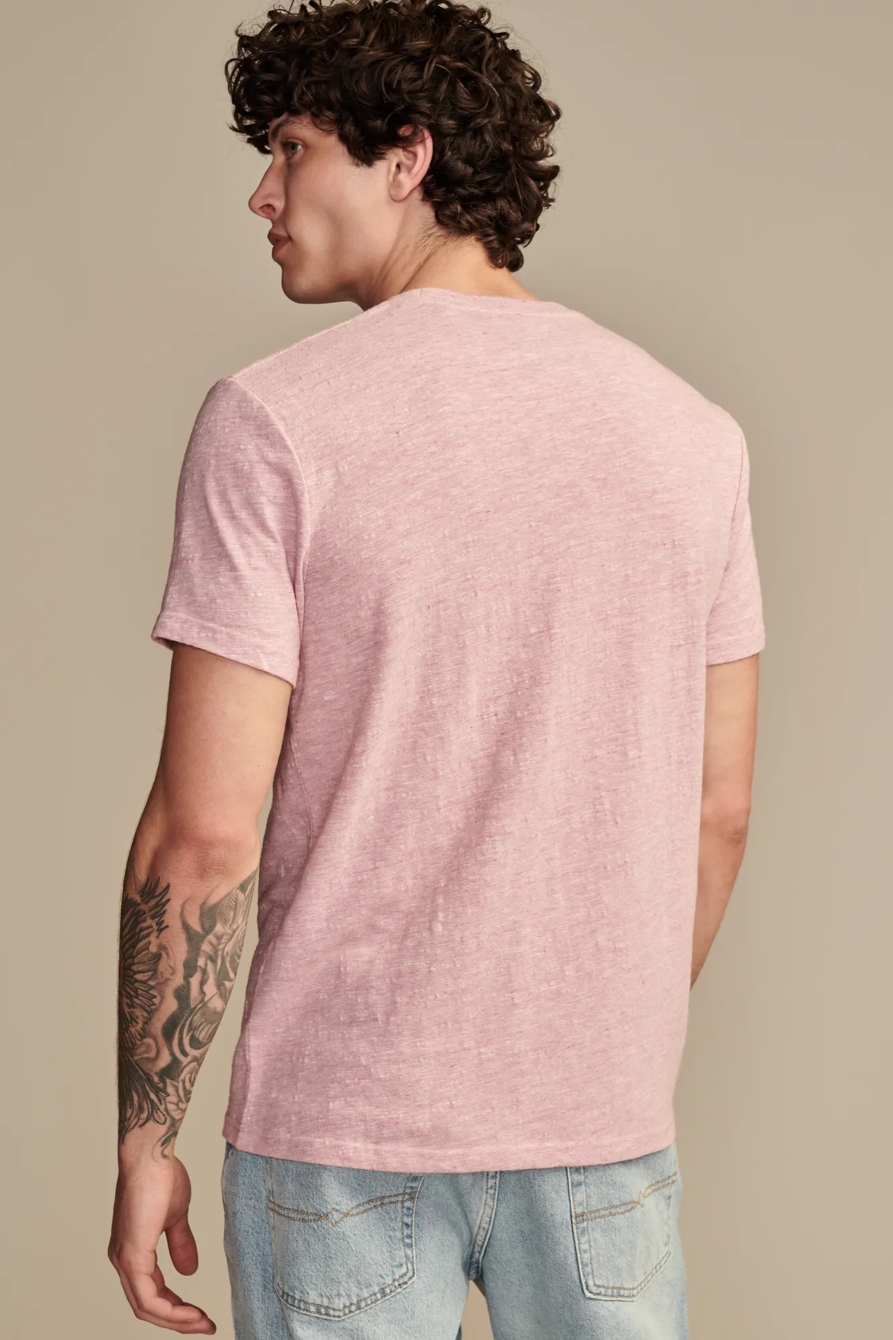 LINEN SHORT SLEEVE POCKET CREW NECK TEE, image 4