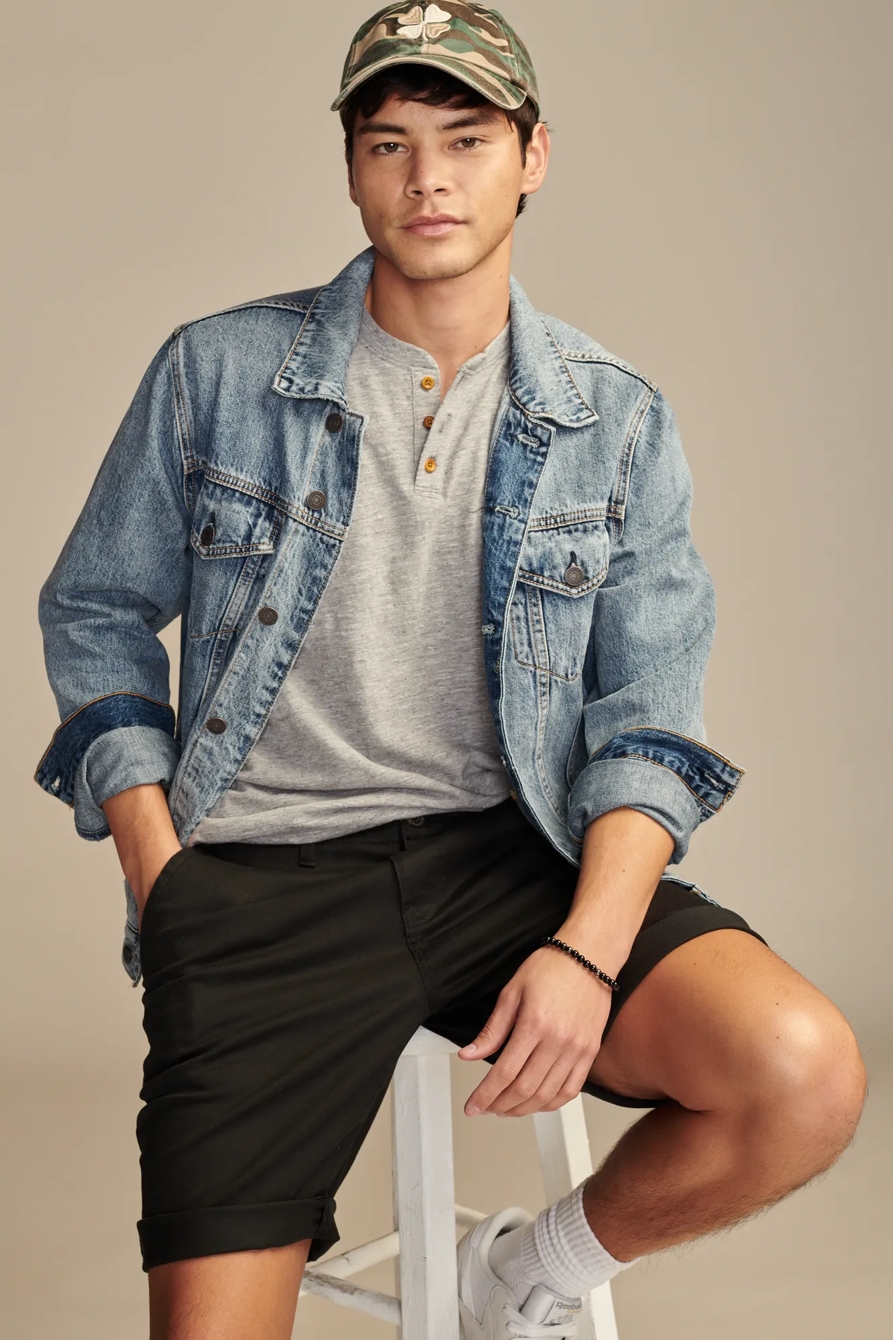 LINEN SHORT SLEEVE HENLEY, image 2
