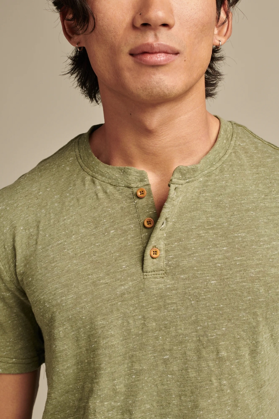 LINEN SHORT SLEEVE HENLEY, image 2