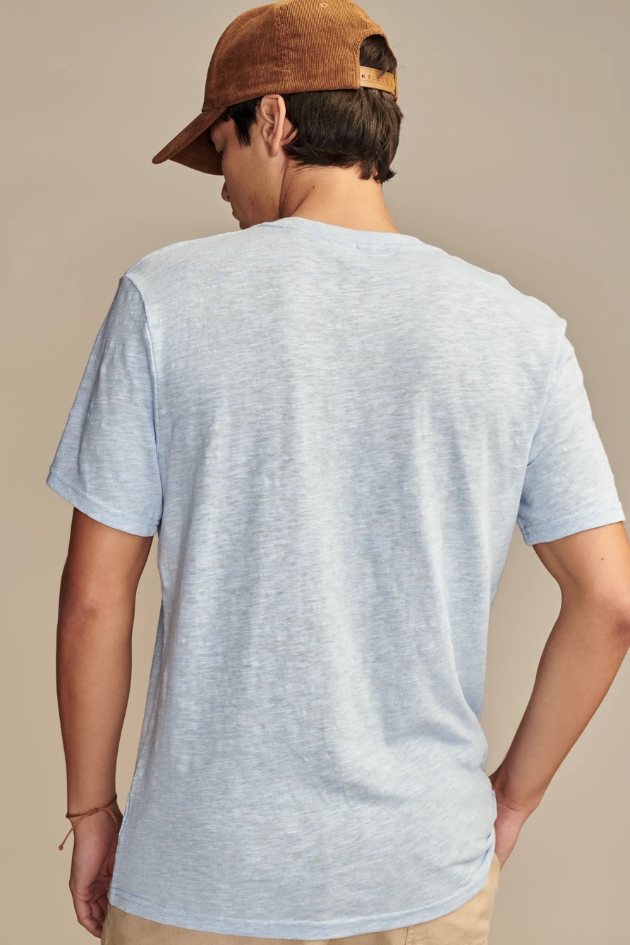 LINEN SHORT SLEEVE HENLEY, image 3