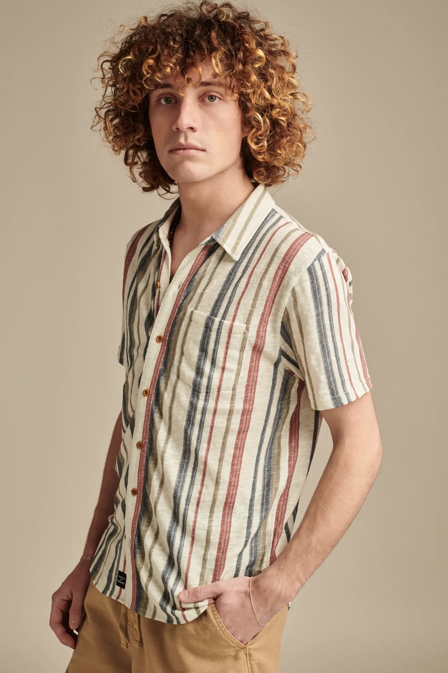 LINEN SHORT SLEEVE BUTTON DOWN SHIRT, image 3