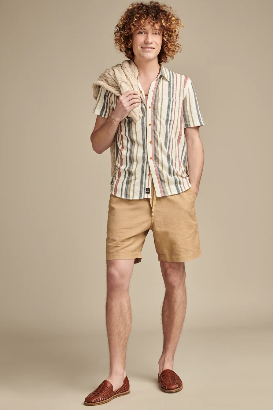 LINEN SHORT SLEEVE BUTTON DOWN SHIRT, image 5
