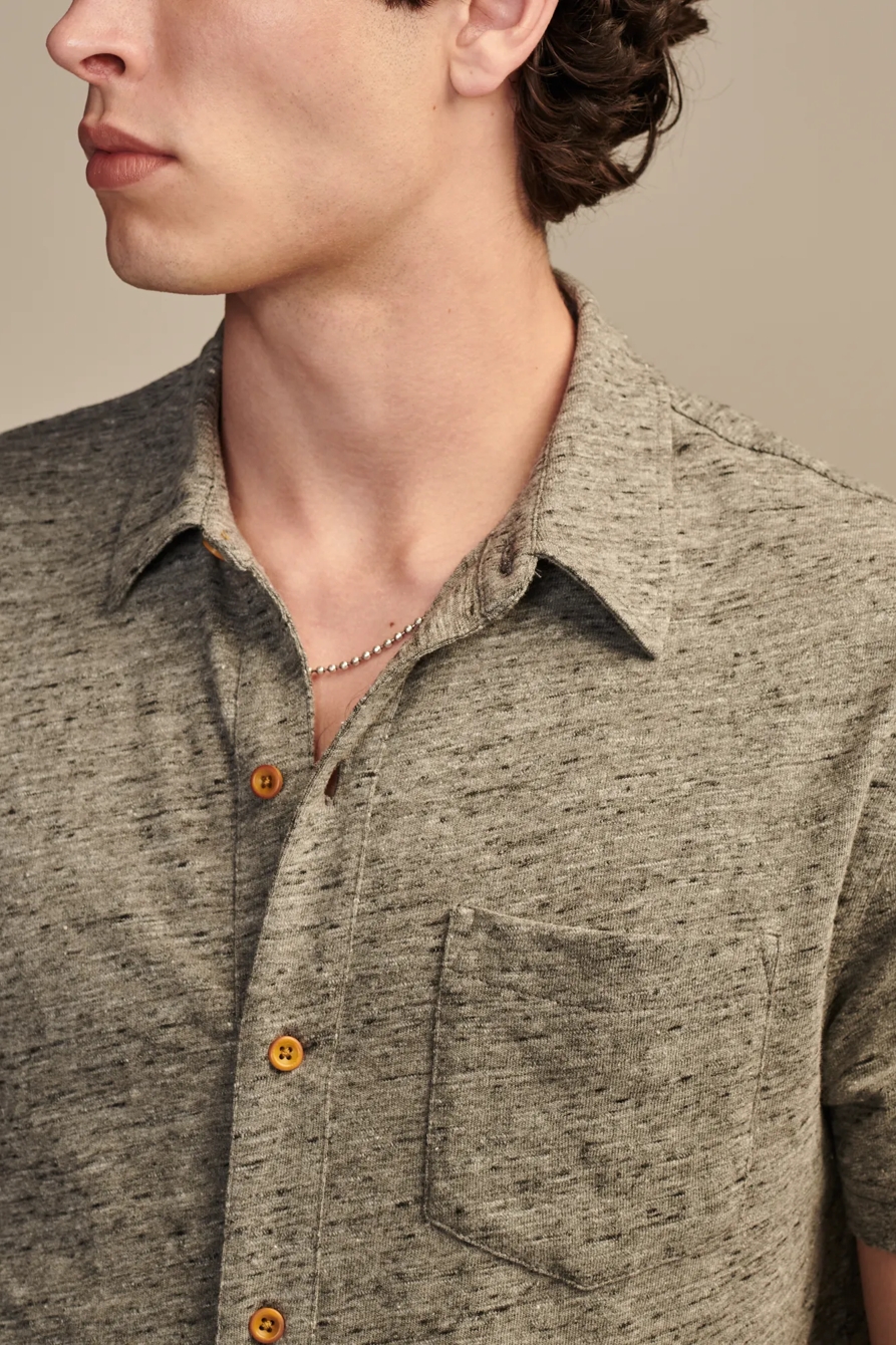 LINEN SHORT SLEEVE BUTTON UP SHIRT, image 2