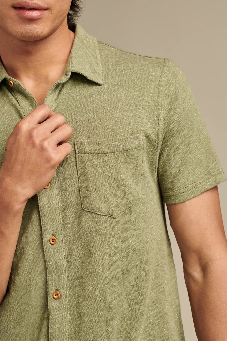 LINEN SHORT SLEEVE BUTTON UP SHIRT, image 2