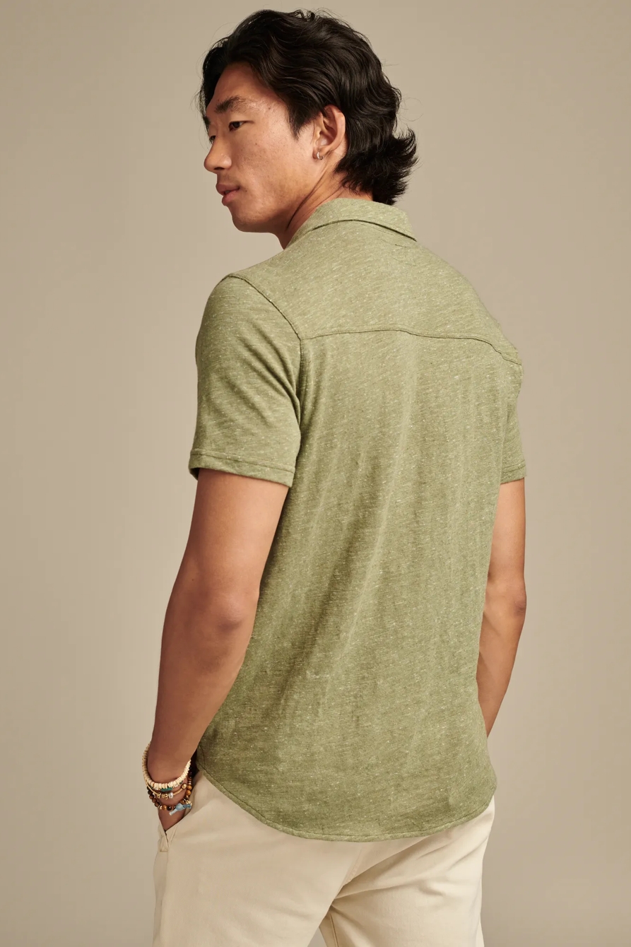 LINEN SHORT SLEEVE BUTTON UP SHIRT, image 4