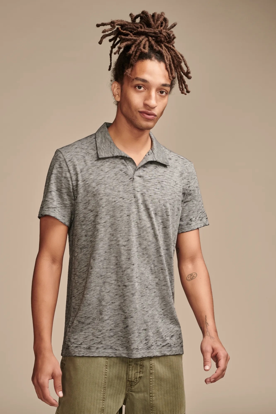 BURNOUT SLUB JERSEY JOHNY COLLAR POLO, image 2