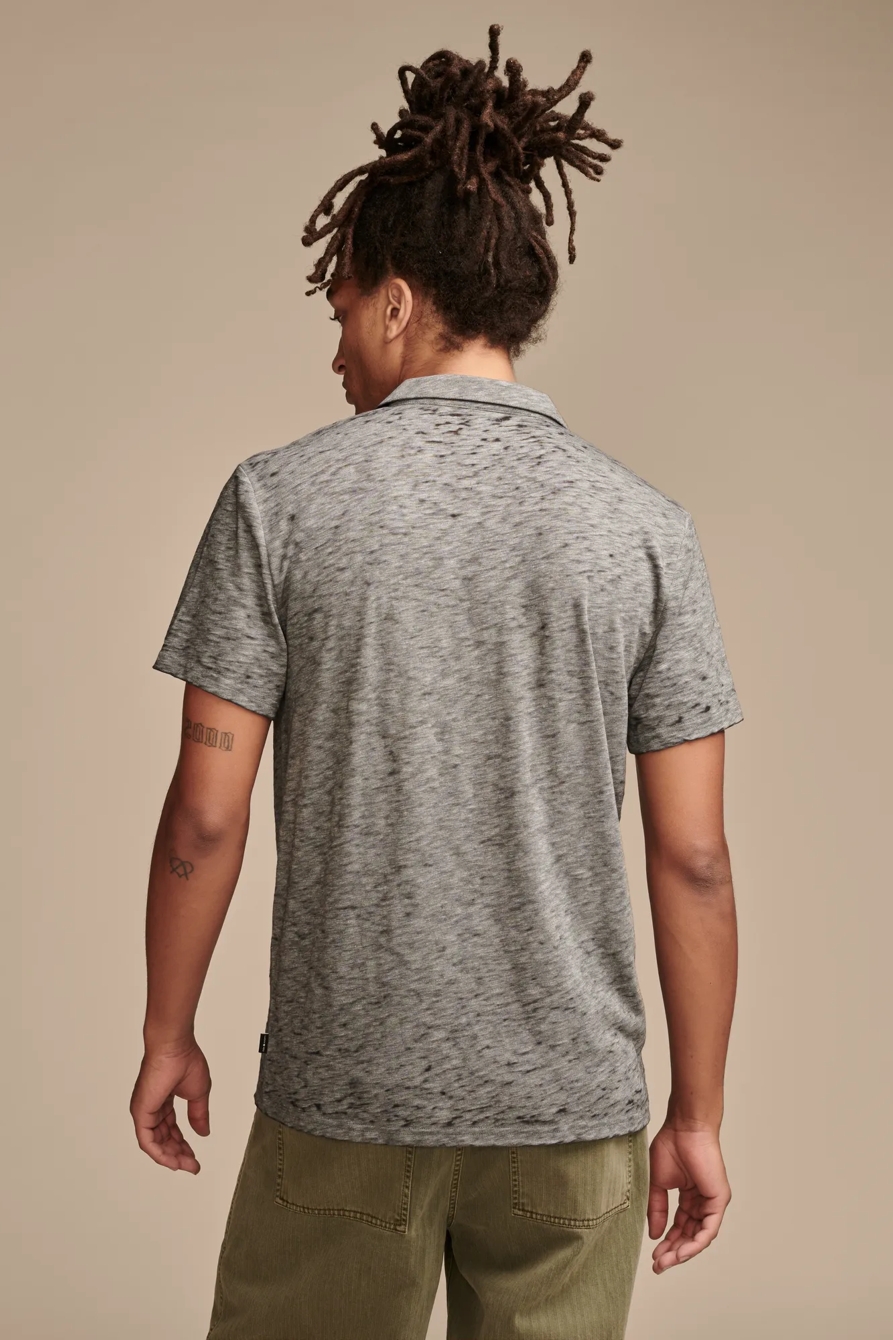 BURNOUT SLUB JERSEY JOHNY COLLAR POLO, image 4