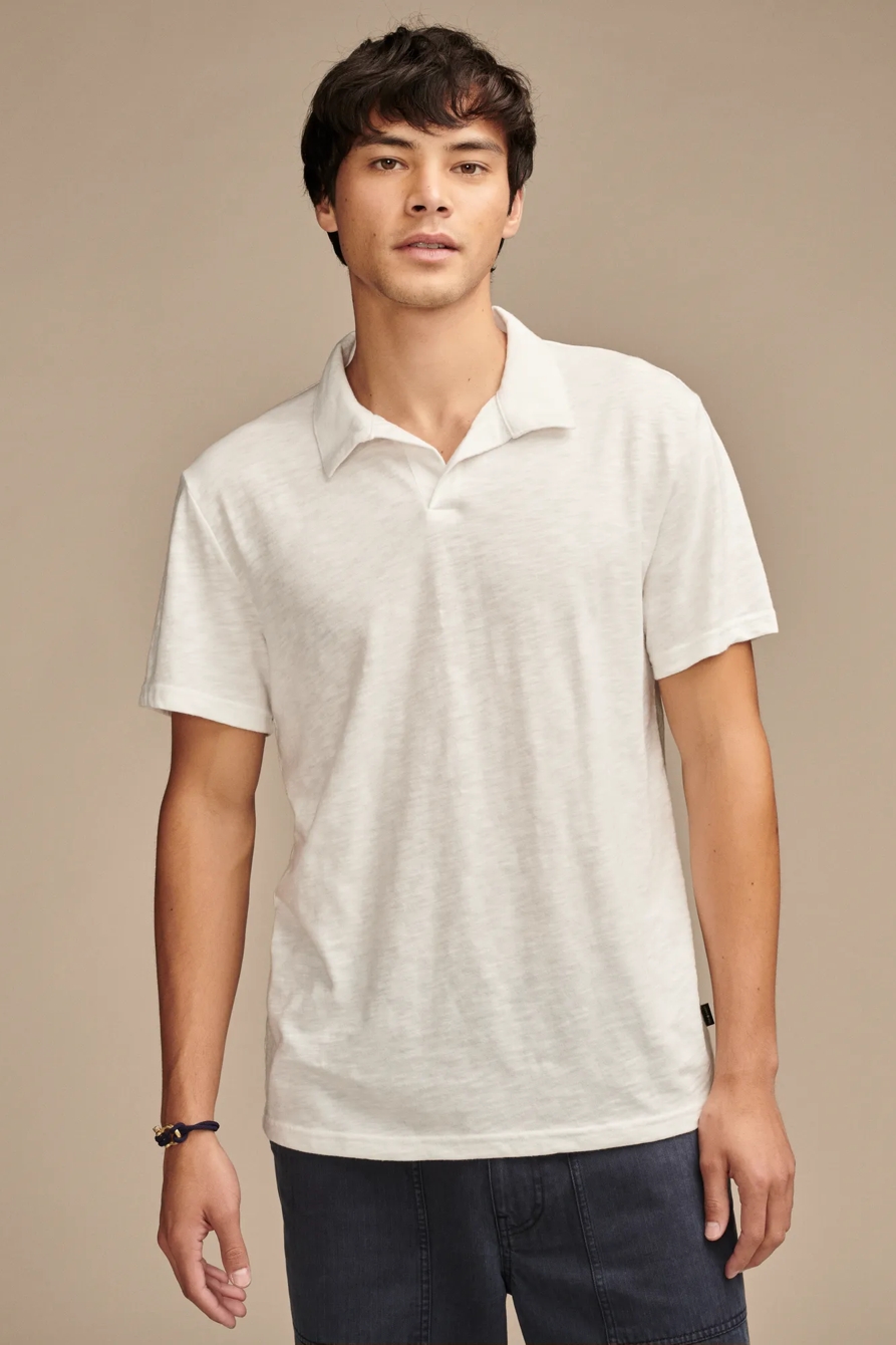 BURNOUT SLUB JERSEY JOHNY COLLAR POLO, image 2