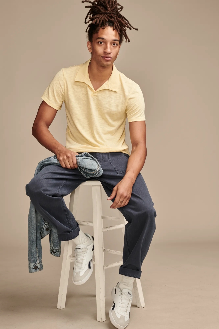 BURNOUT SLUB JERSEY JOHNY COLLAR POLO, image 4