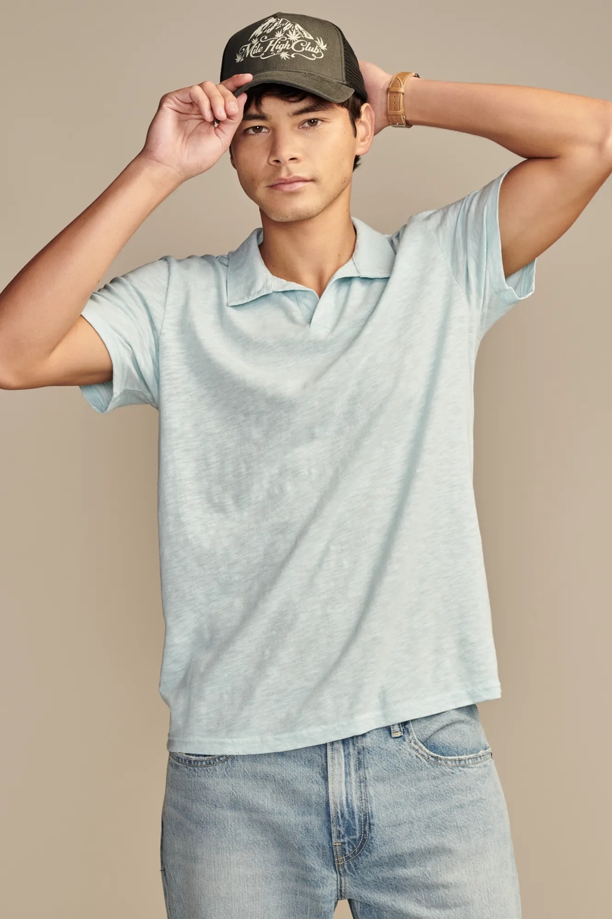 BURNOUT SLUB JERSEY JOHNY COLLAR POLO, image 3