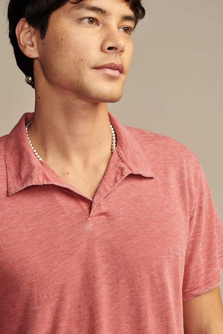 BURNOUT SLUB JERSEY JOHNY COLLAR POLO, image 3