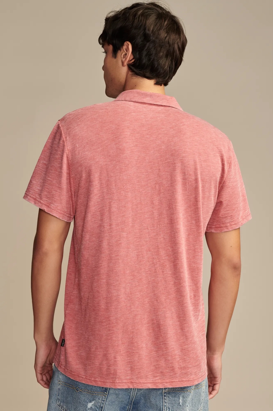 BURNOUT SLUB JERSEY JOHNY COLLAR POLO, image 4