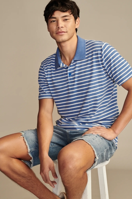 VENICE BURNOUT SHORT SLEEVE FLAT KNIT POLO, image 2