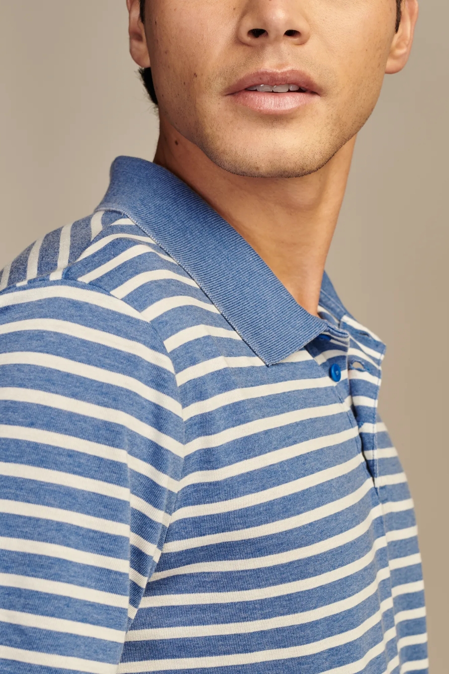 VENICE BURNOUT SHORT SLEEVE FLAT KNIT POLO, image 3