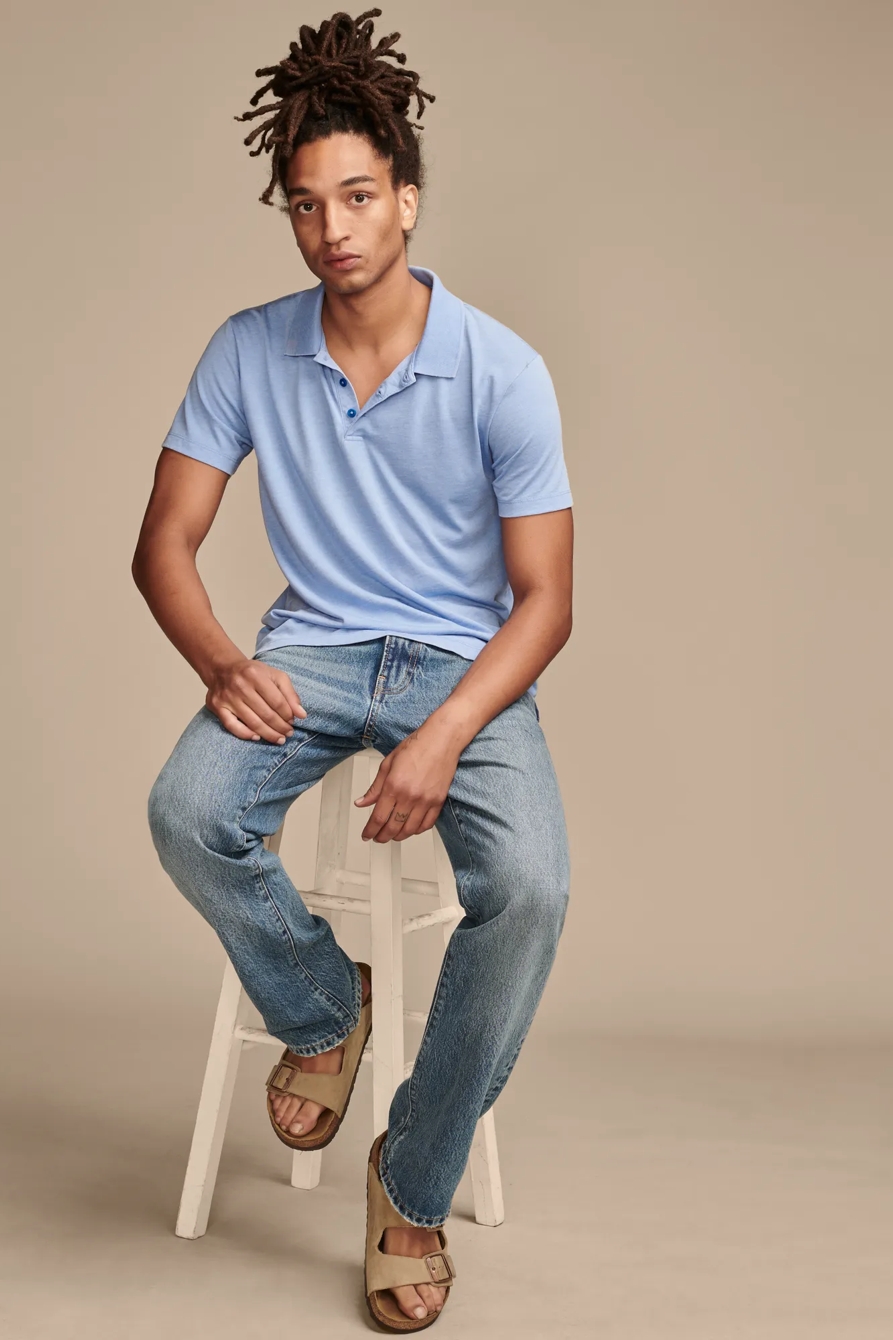 VENICE BURNOUT FLAT KNIT POLO, image 1