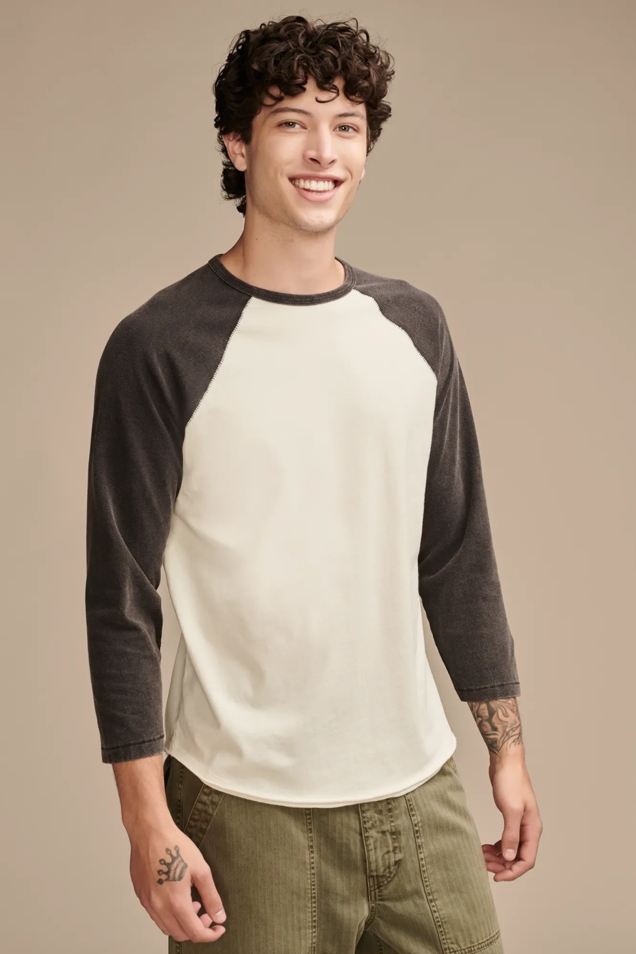 WASHED COTTON 3/4 SLEEVE RAGLAN, image 2
