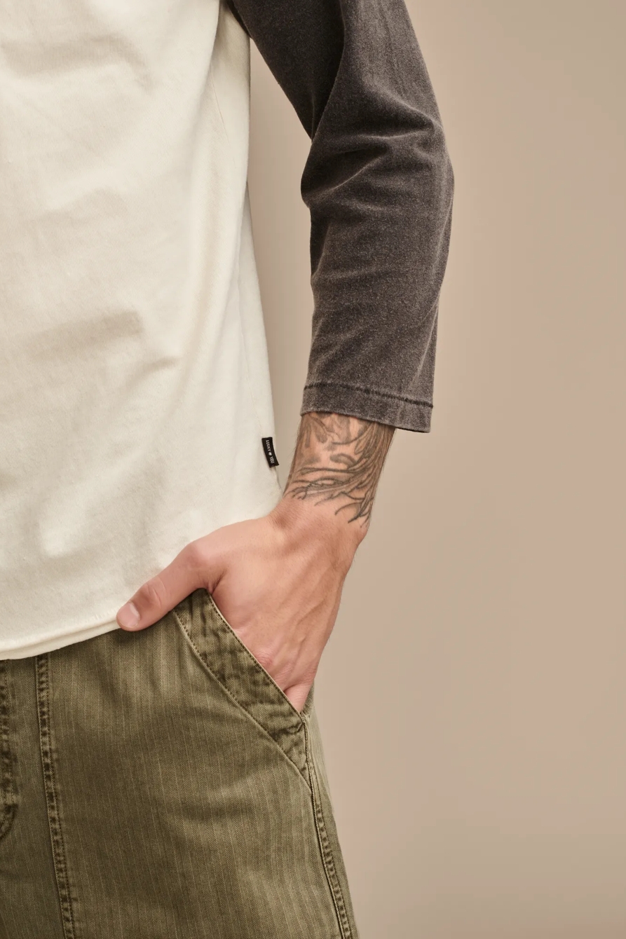 WASHED COTTON 3/4 SLEEVE RAGLAN, image 3