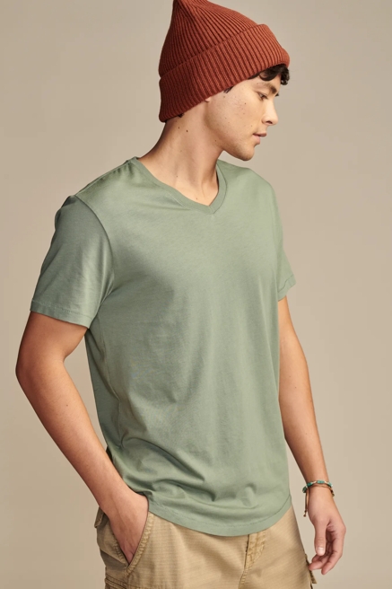 SUPIMA SHORT SLEEVE V NECK TEE, image 2