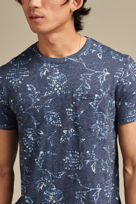 LINEN SHORT SLEEVE POCKET CREW NECK TEE, image 2