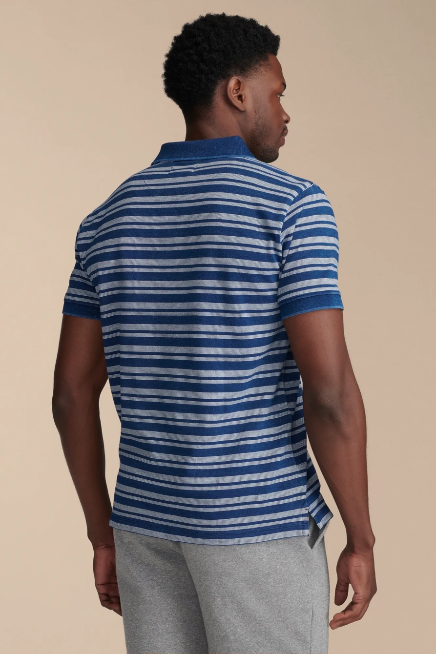 STRIPE INDIGO PIQUE POLO, image 4