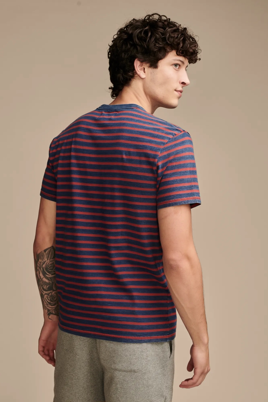 INDIGO STRIPE JERSEY CREW NECK, image 3