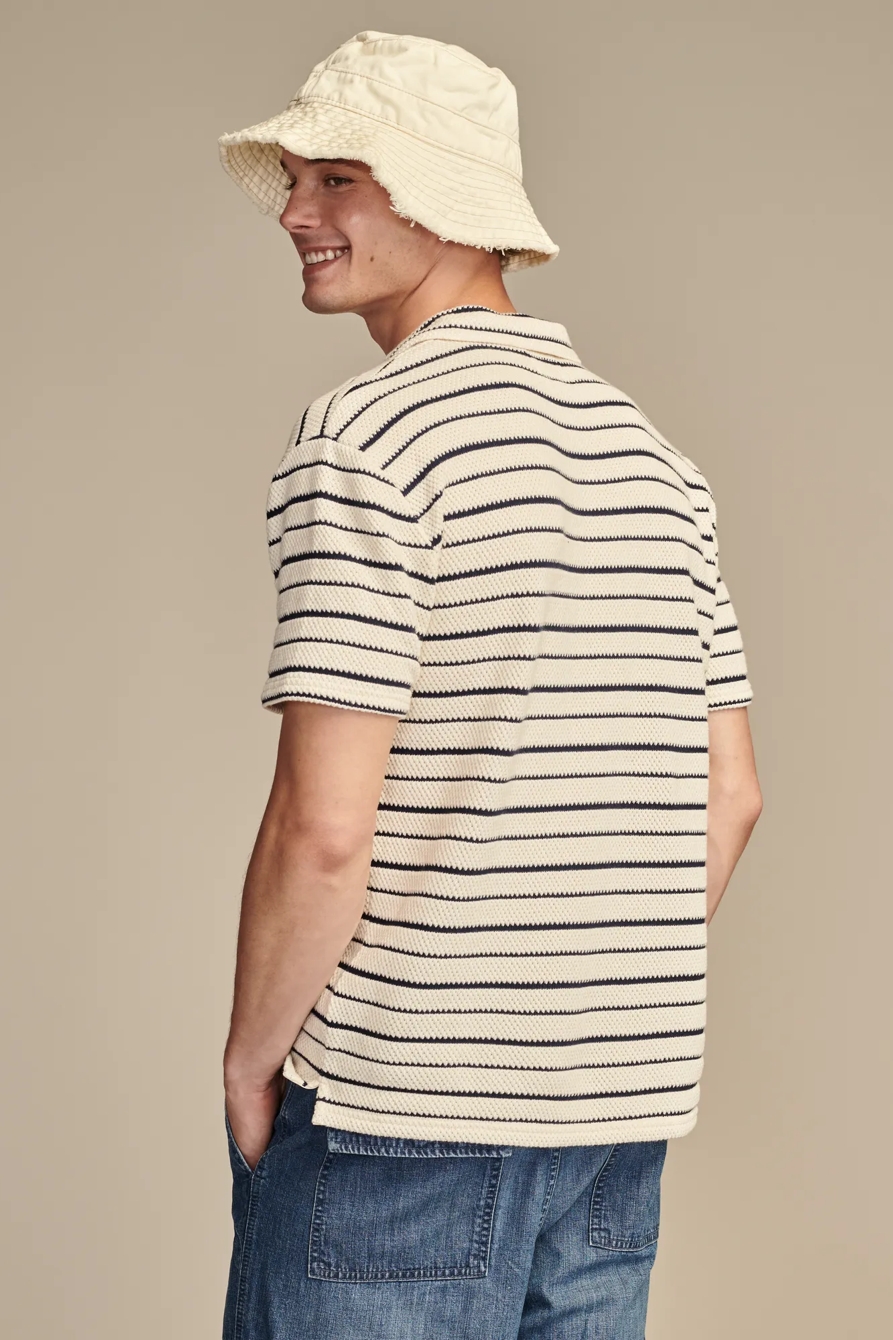 JACQUARD KNIT JOHNNY COLLAR SHORT SLEEVE POLO, image 4