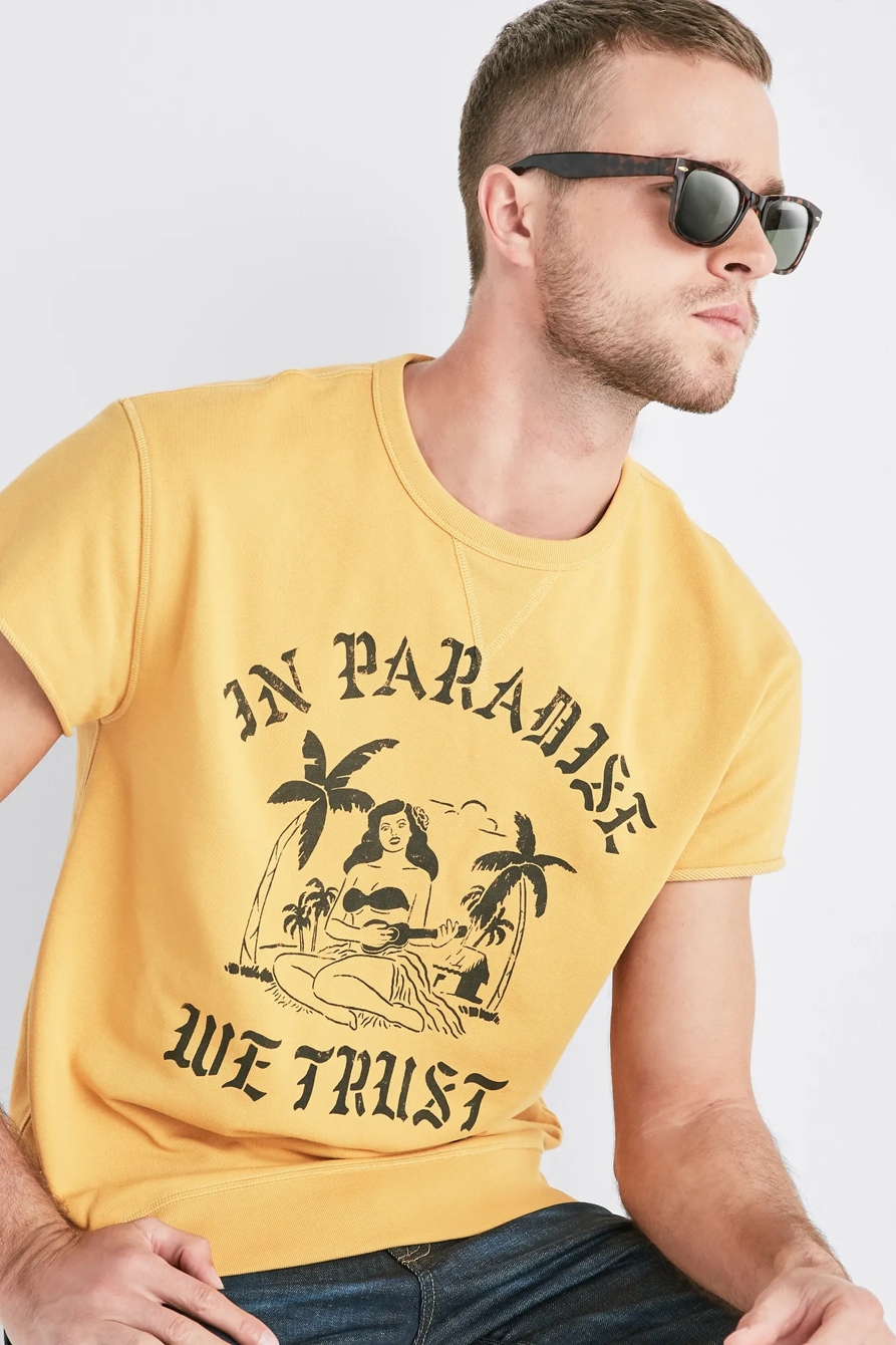 COOLMAX IN PARADISE WE TRUST CREW TEE, image 1