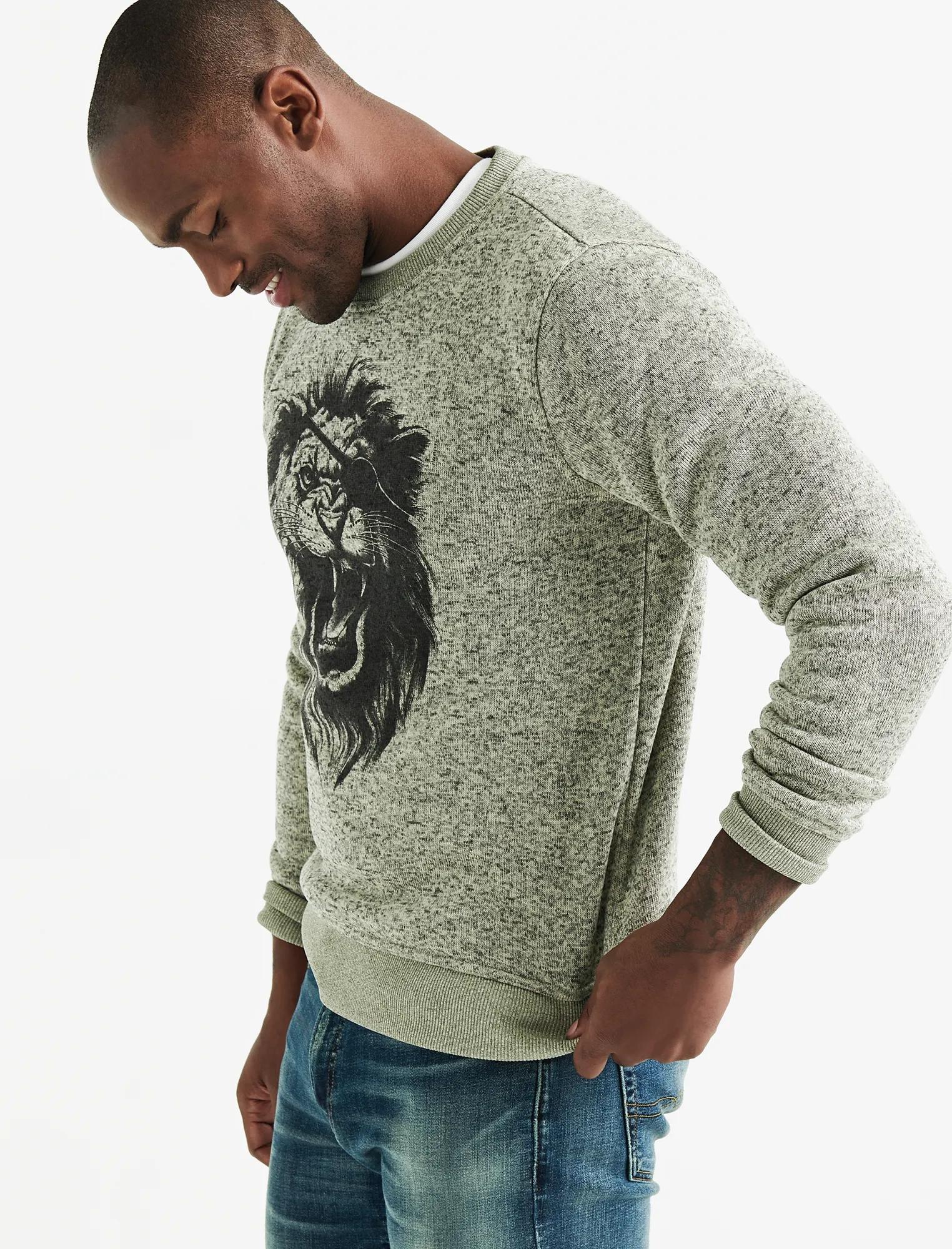 SHEARLESS FLEECE LION EYE PATCH CREW, image 2