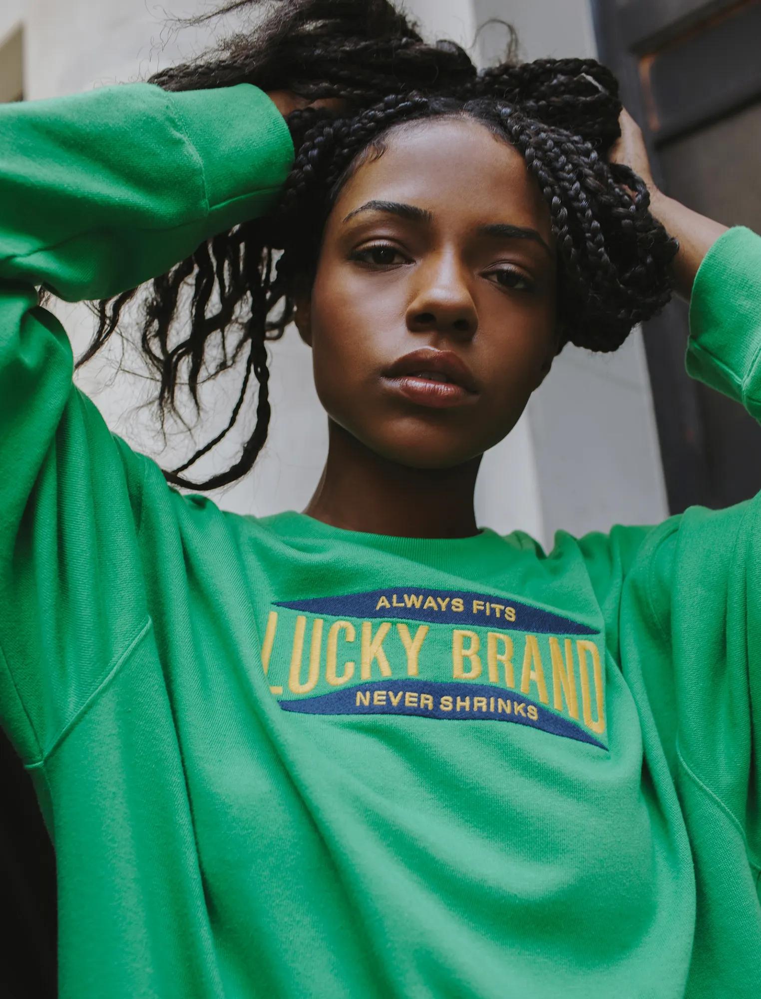 Totally Lucky Stretch Logo Crew Sweatshirt, image 4