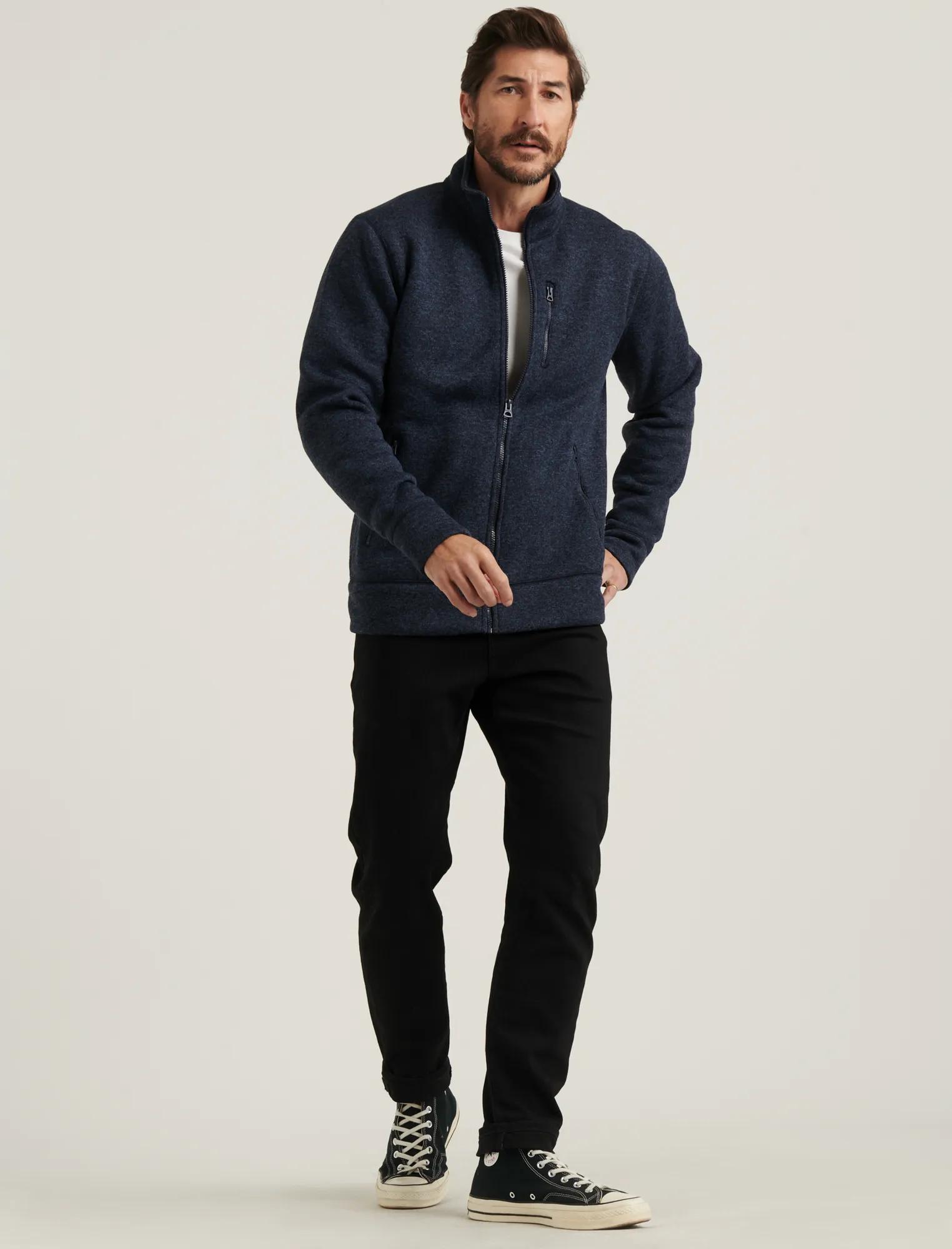 LOS FELIZ FLEECE FULL ZIP MOCK NECK, image 2