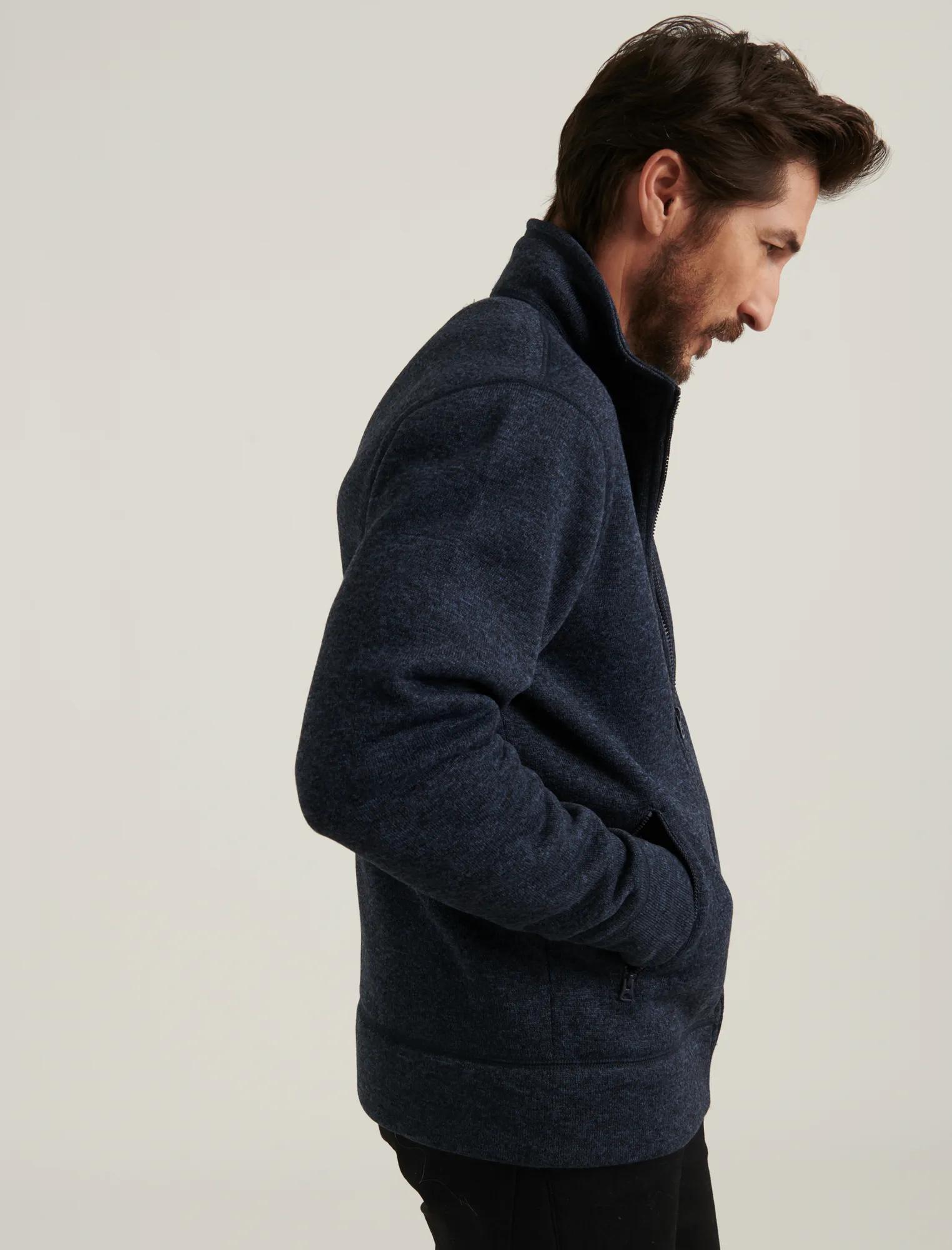 LOS FELIZ FLEECE FULL ZIP MOCK NECK, image 3