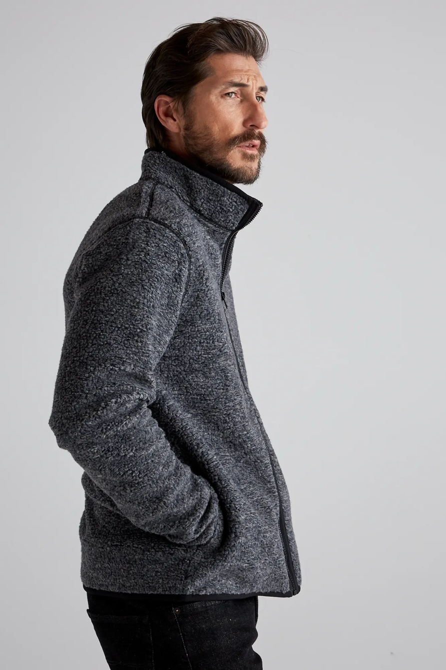 SOLID SHERPA FULL ZIP MOCK NECK, image 3