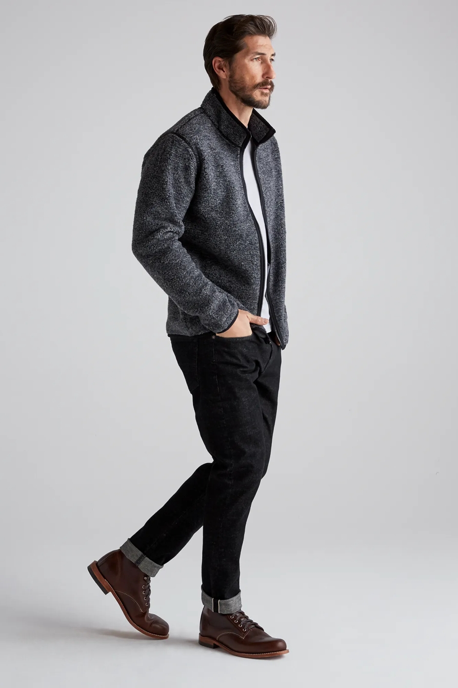SOLID SHERPA FULL ZIP MOCK NECK, image 4