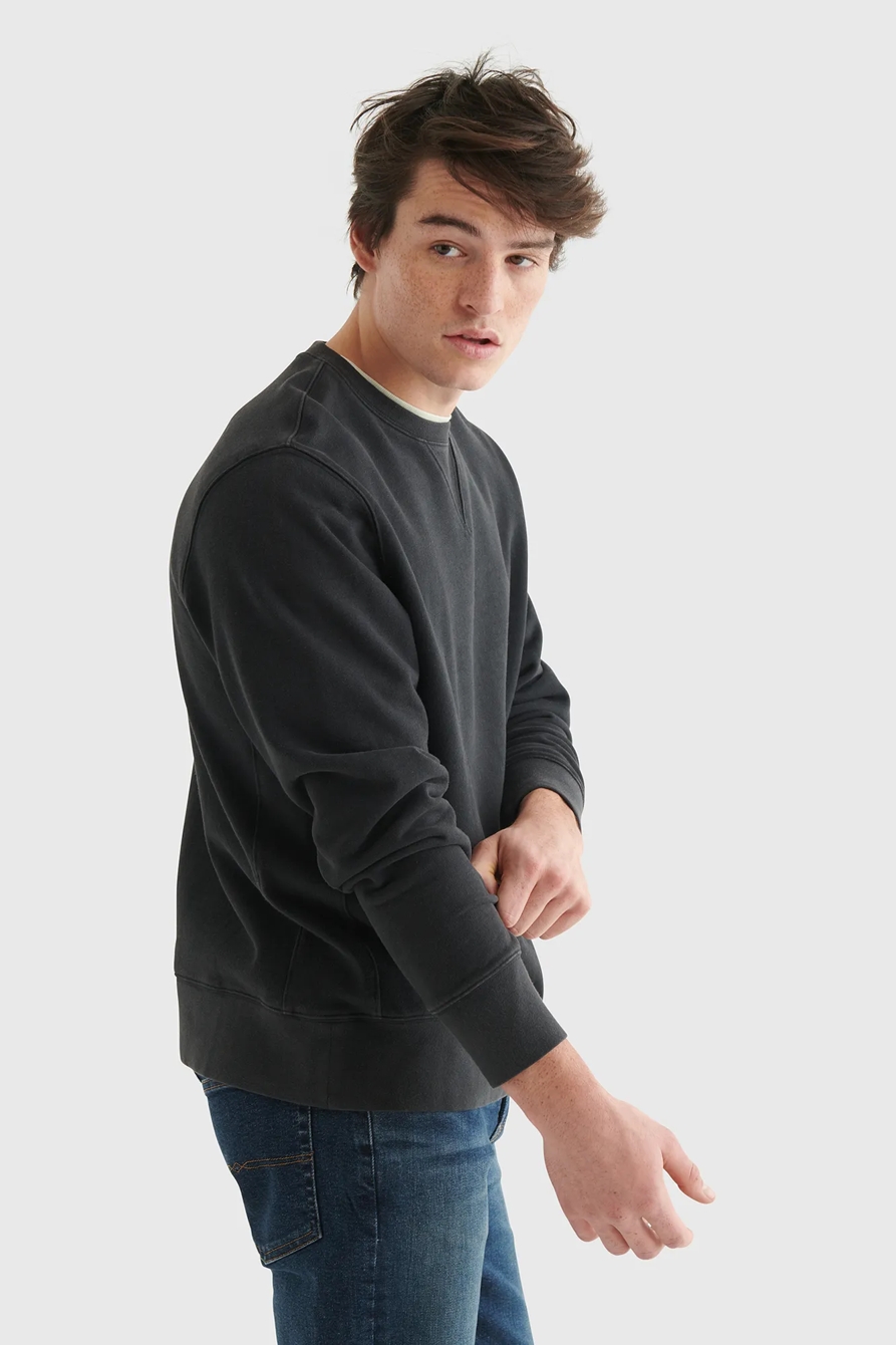 SUEDED FLEECE TERRY CREW SWEATSHIRT, image 3