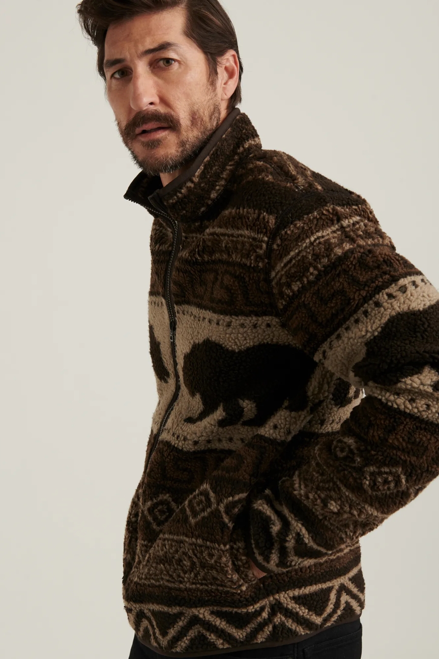 SHERPA JACQUARD FULL ZIP MOCK NECK, image 2