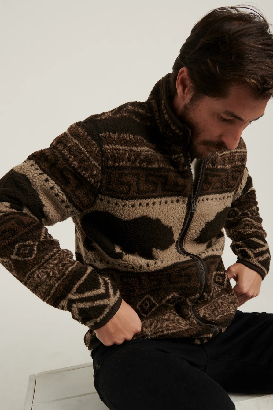 SHERPA JACQUARD FULL ZIP MOCK NECK, image 5