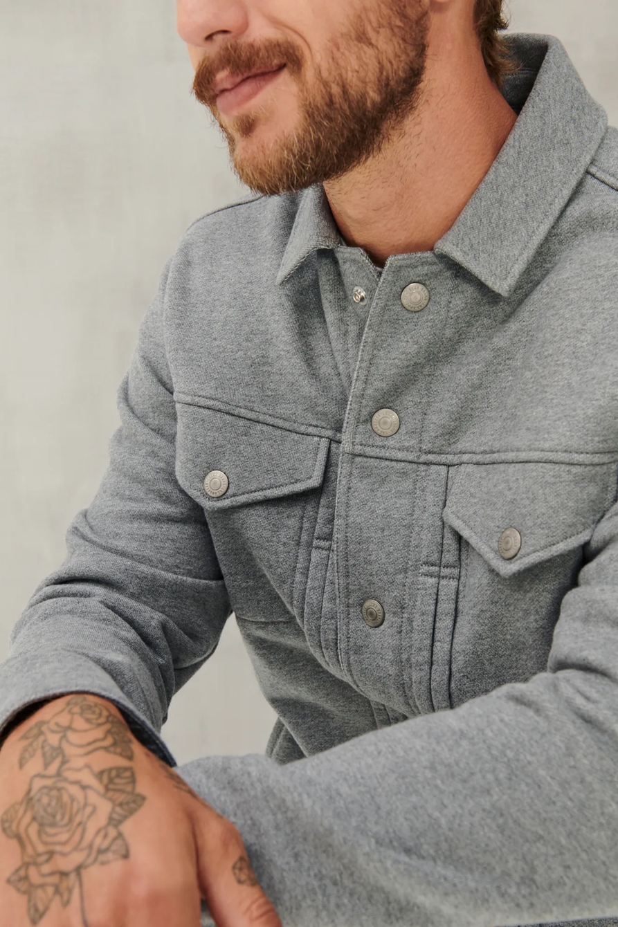 FRENCH TERRY TRUCKER JACKET, image 5